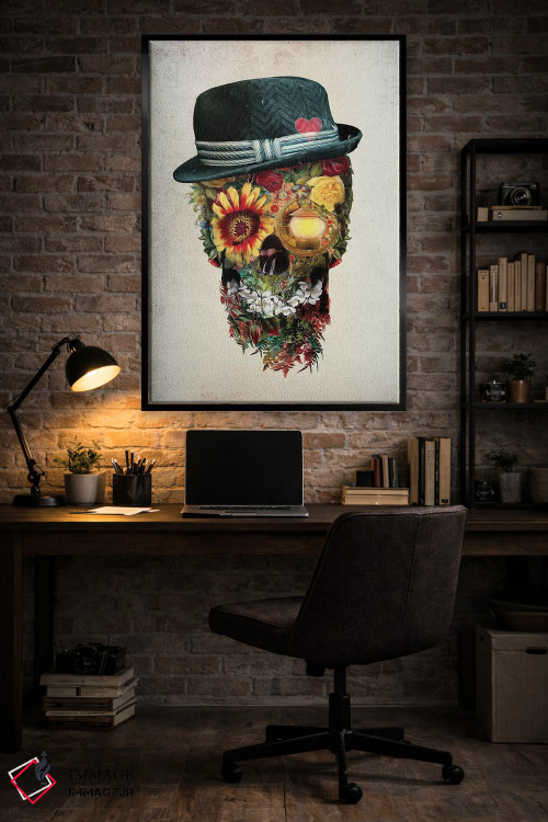 تابلو دکوراتیو عاشق جمجمه اثر ریزا پکر - D4B