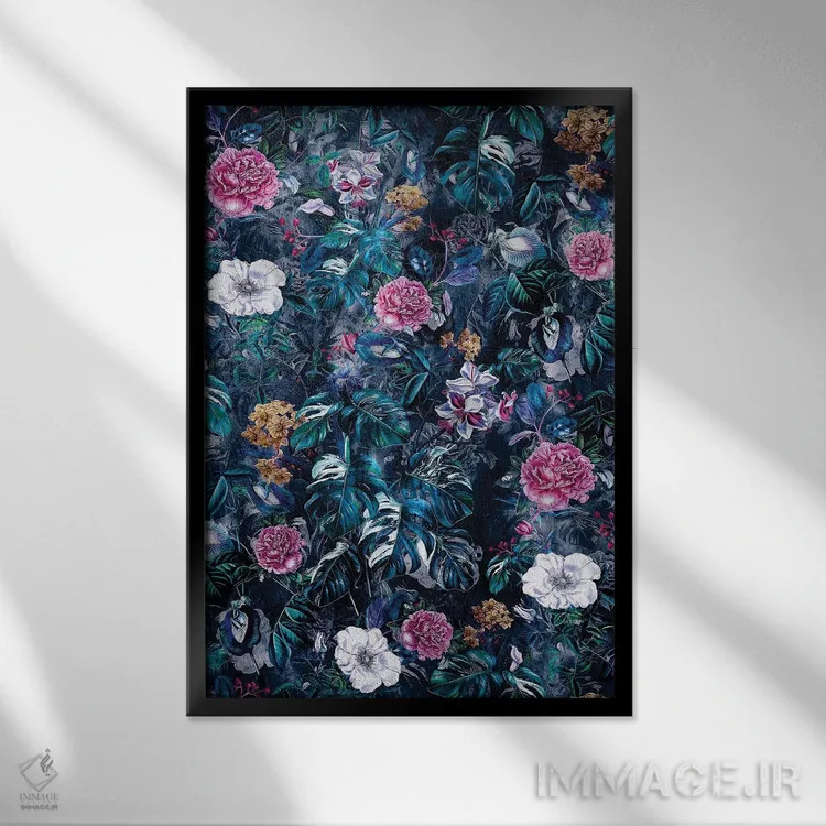 تابلو دکوراتیو بهشت استوایی ۱۰K اثر ریزا پکر - نمای قابدار مشکی