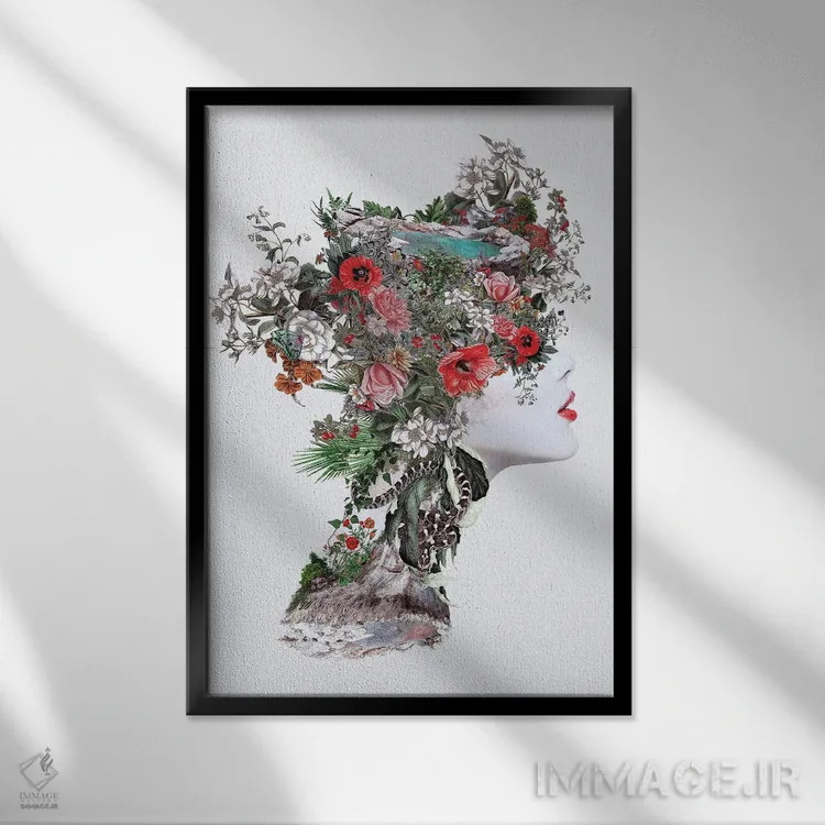 تابلو دکوراتیو زن III اثر ریزا پکر - نمای قابدار مشکی