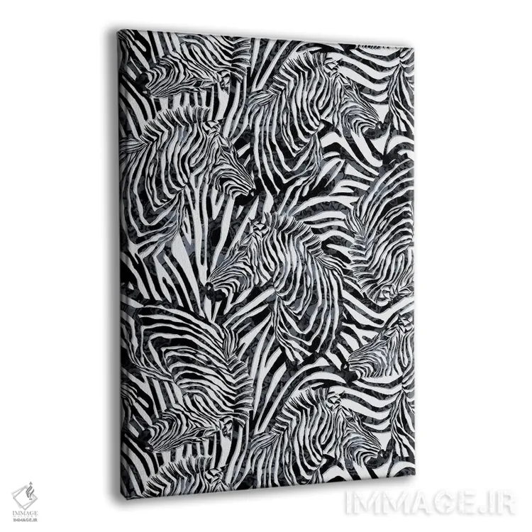 تابلو دکوراتیو الگوی گورخر اثر ریزا پکر - نمای پرسپکتیو محصول