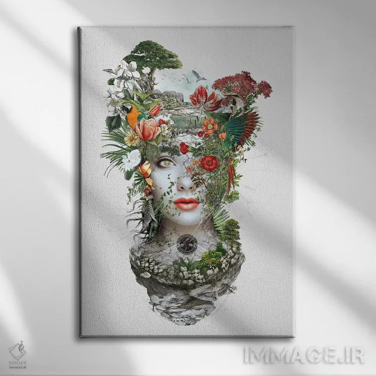 تابلو دکوراتیو زن I اثر ریزا پکر - نمای روبهرو روی دیوار