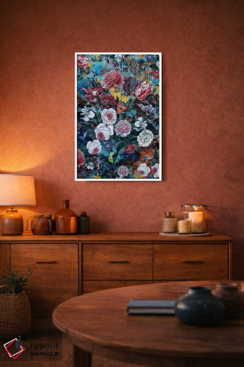 تابلو دکوراتیو طبیعت بی جان گل ها اثر ریزا پکر - D4W