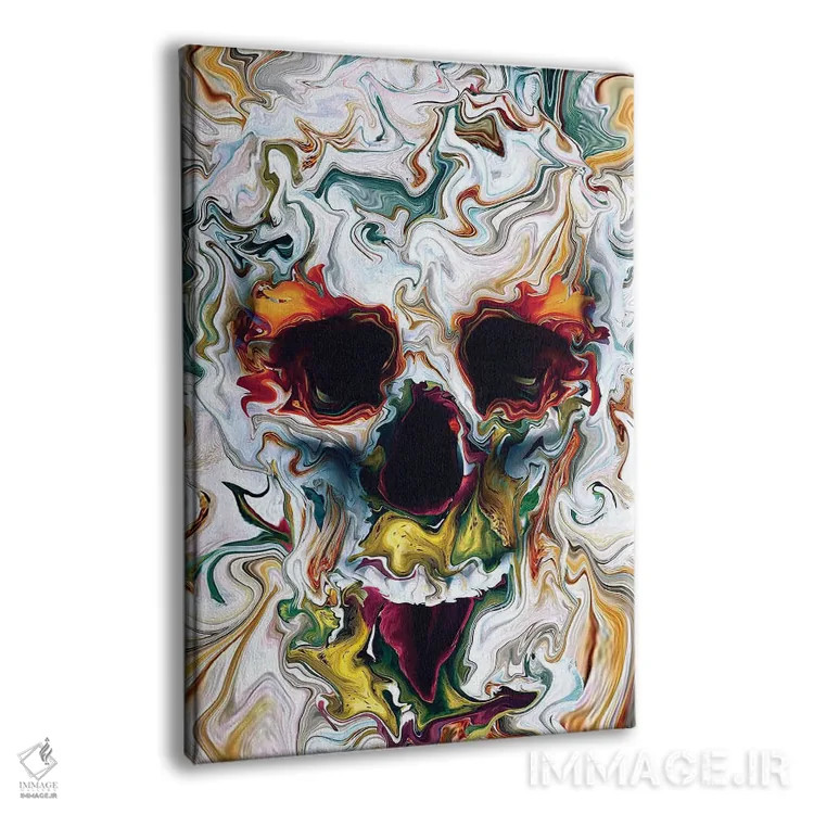 تابلو دکوراتیو جمجمه انتزاعی اثر ریزا پکر - نمای پرسپکتیو محصول