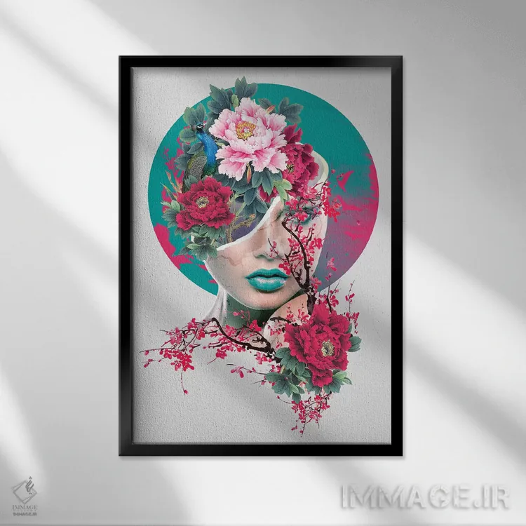 تابلو دکوراتیو شکسته VII اثر ریزا پکر - نمای قابدار مشکی