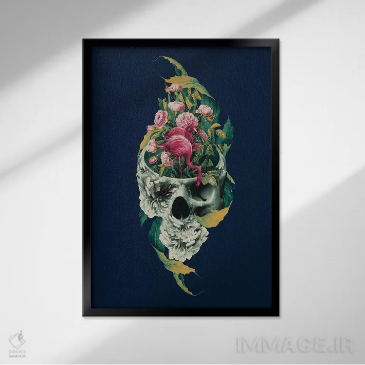 تابلو دکوراتیو زندگی و مرگ II اثر ریزا پکر - نمای قابدار مشکی