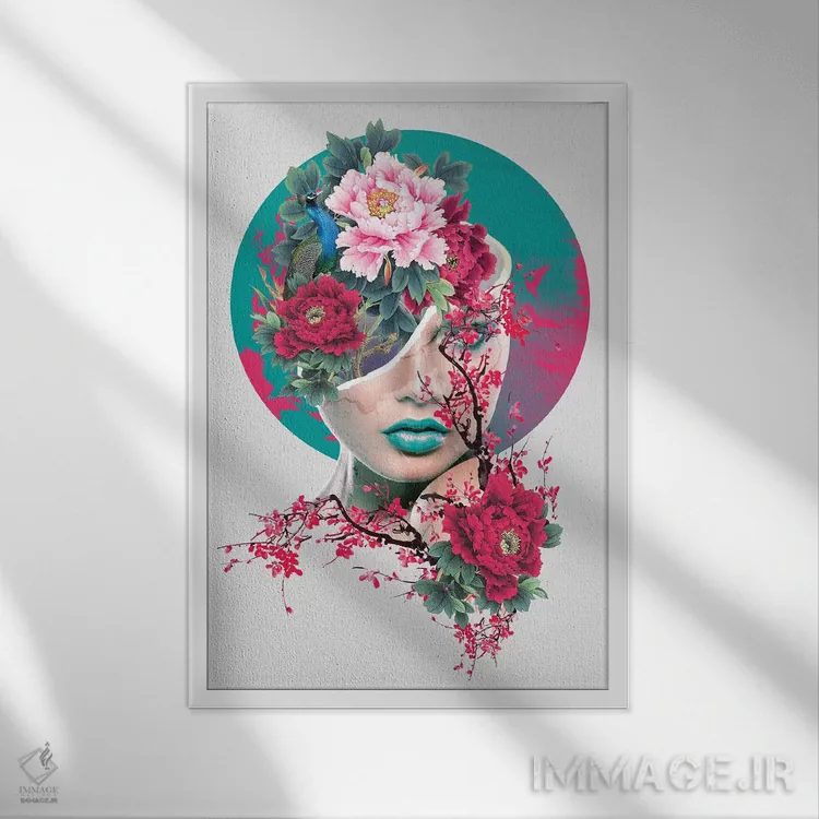 تابلو دکوراتیو شکسته VII اثر ریزا پکر - نمای قابدار سفید