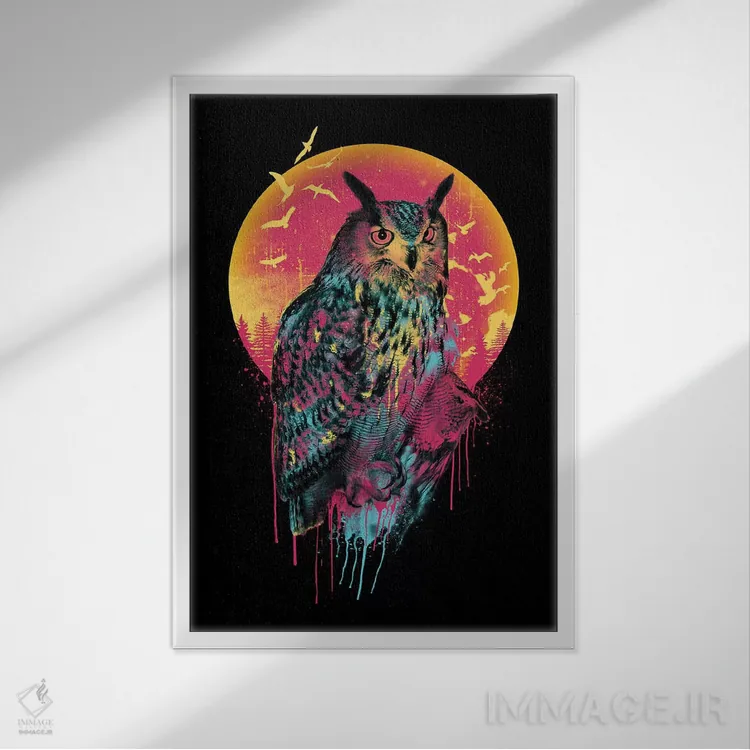 تابلو دکوراتیو بومه VI اثر ریزا پکر - نمای قابدار سفید