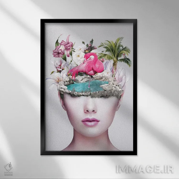 تابلو دکوراتیو زن II اثر ریزا پکر - نمای قابدار مشکی