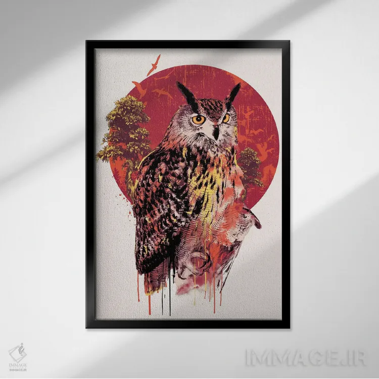 تابلو دکوراتیو بومه IV اثر ریزا پکر - نمای قابدار مشکی