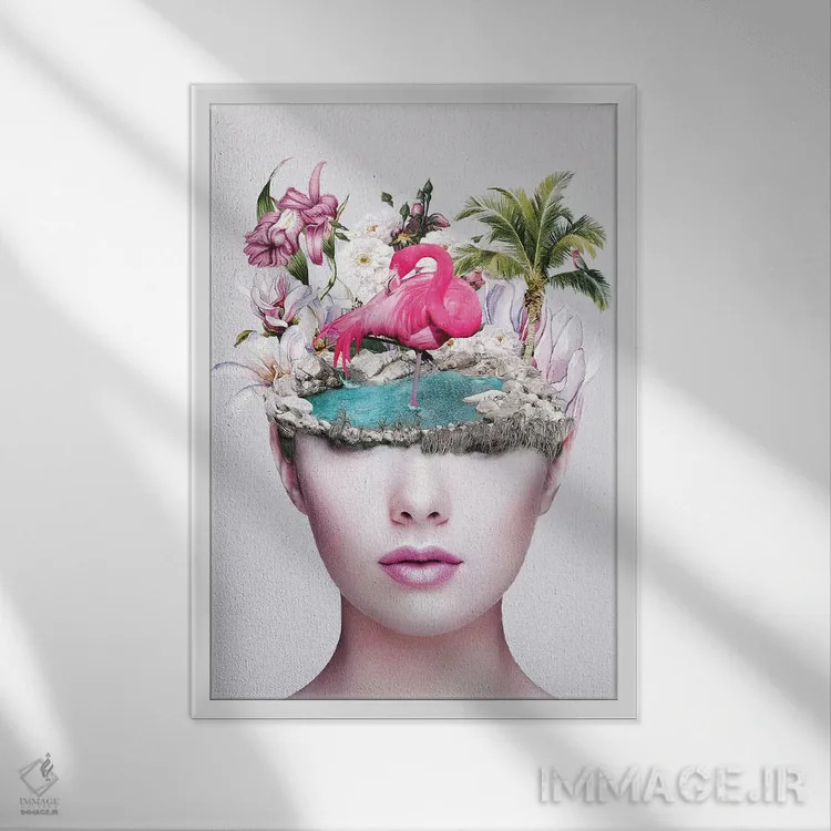 تابلو دکوراتیو زن II اثر ریزا پکر - نمای قابدار سفید