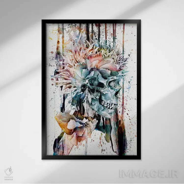 تابلو دکوراتیو III اثر ریزا پکر - نمای قابدار مشکی