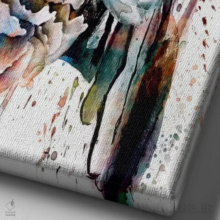 تابلو دکوراتیو III اثر ریزا پکر - نمای نزدیک بافت بوم
