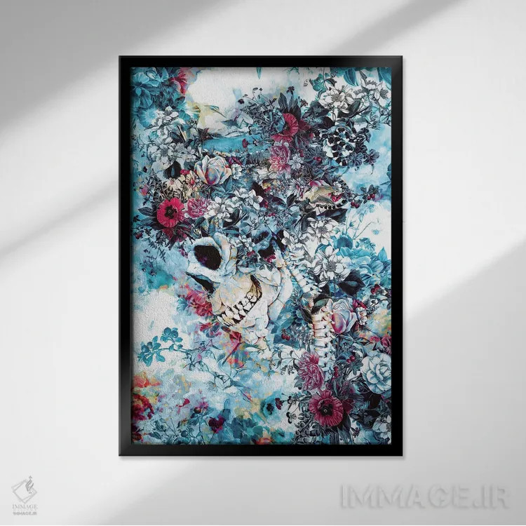 تابلو دکوراتیو ملکه جمجمه II اثر ریزا پکر - نمای قابدار مشکی