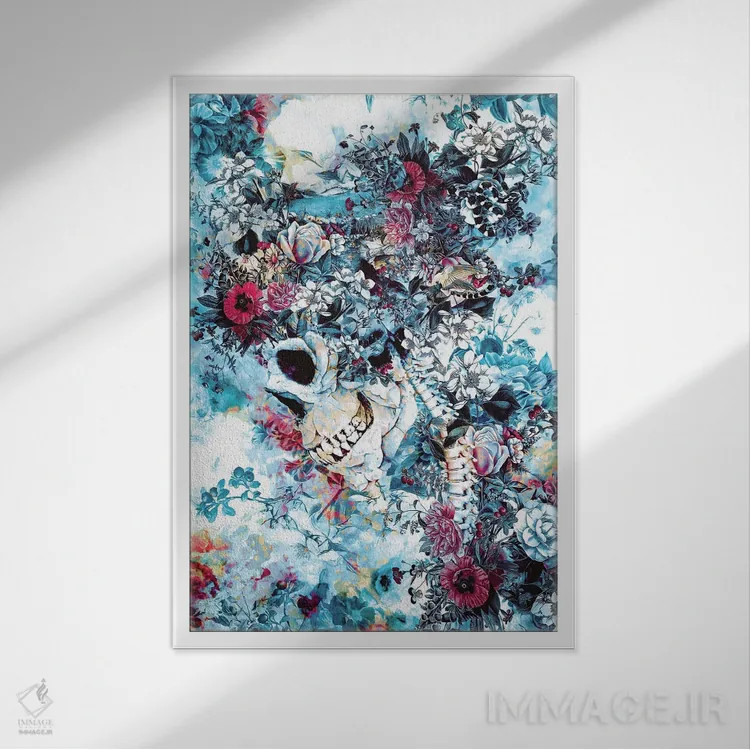 تابلو دکوراتیو ملکه جمجمه II اثر ریزا پکر - نمای قابدار سفید