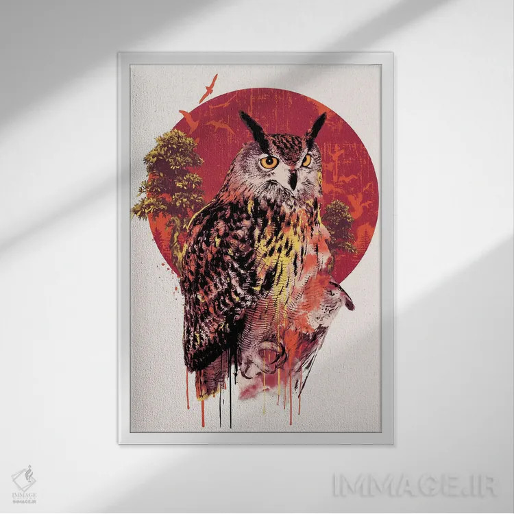 تابلو دکوراتیو بومه IV اثر ریزا پکر - نمای قابدار سفید