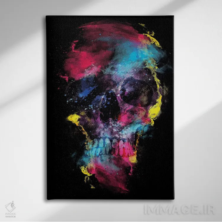 تابلو دکوراتیو فضای جمجمه اثر ریزا پکر - نمای روبهرو روی دیوار