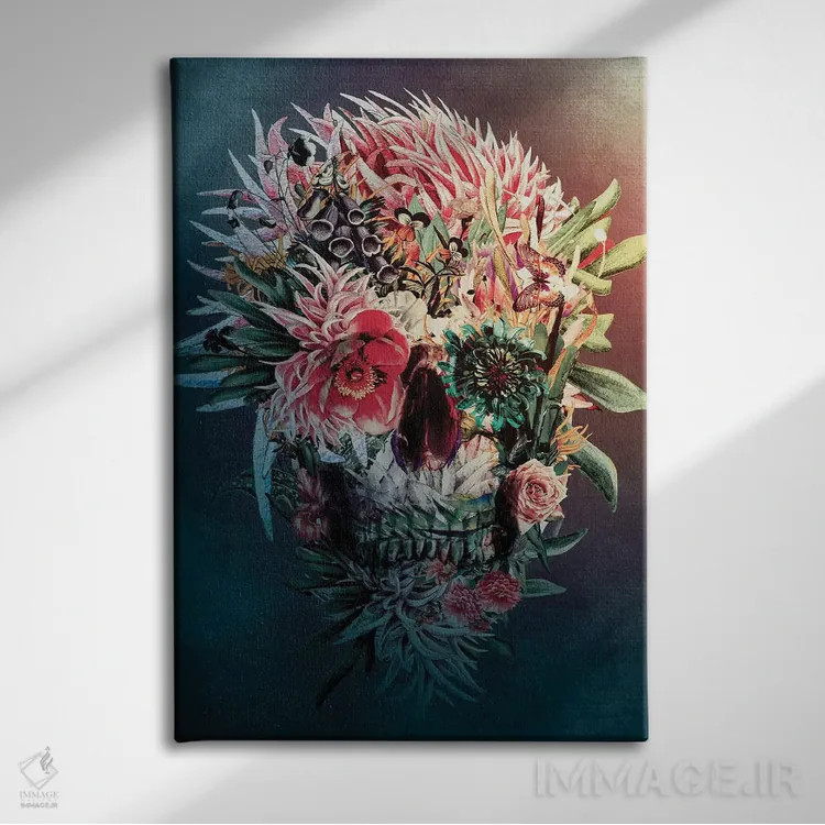 تابلو دکوراتیو جمجمه بازسازی II اثر ریزا پکر - نمای روبهرو روی دیوار