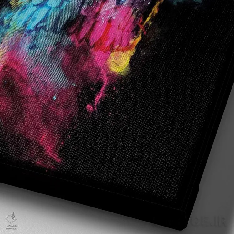 تابلو دکوراتیو فضای جمجمه اثر ریزا پکر - نمای نزدیک بافت بوم