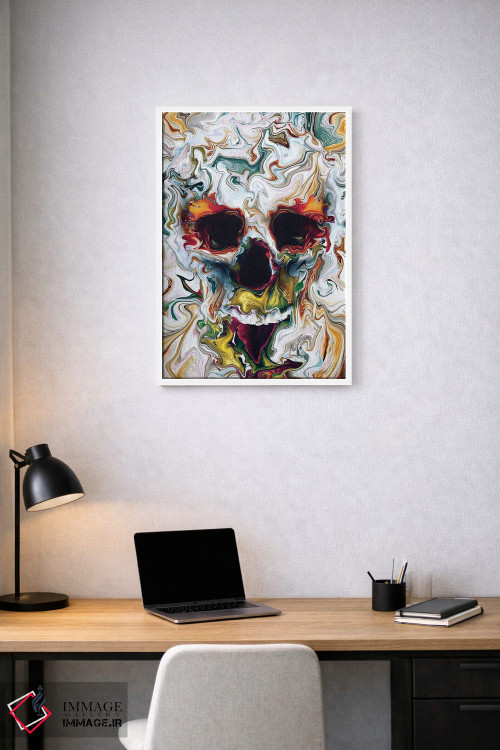 تابلو دکوراتیو جمجمه انتزاعی اثر ریزا پکر - D1W