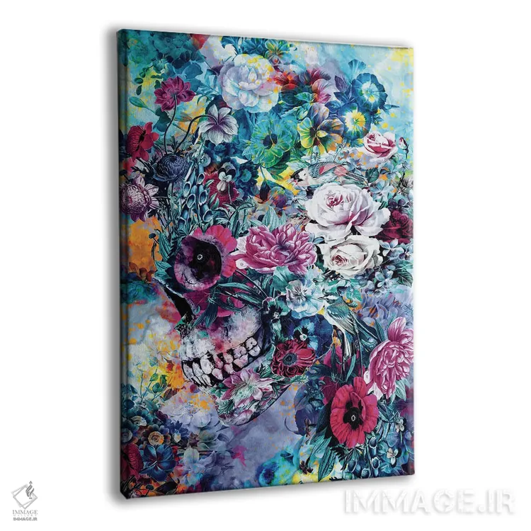 تابلو دکوراتیو جمجمه سورئال اثر ریزا پکر - نمای پرسپکتیو محصول