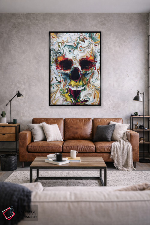 تابلو دکوراتیو جمجمه انتزاعی اثر ریزا پکر - D2B