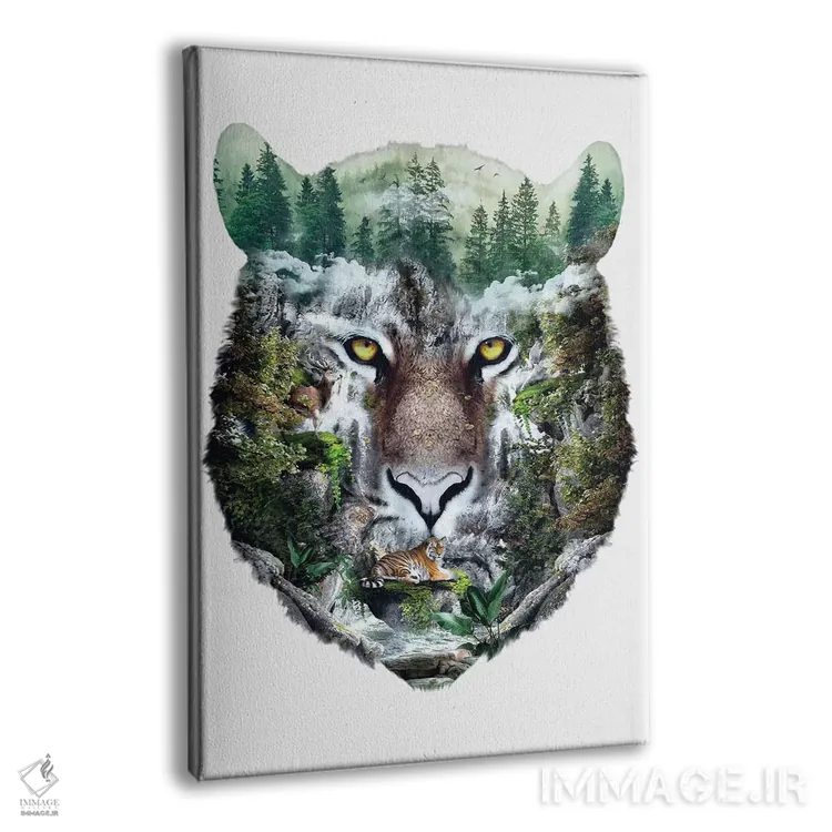 تابلو دکوراتیو ببر اثر ریزا پکر - نمای پرسپکتیو محصول