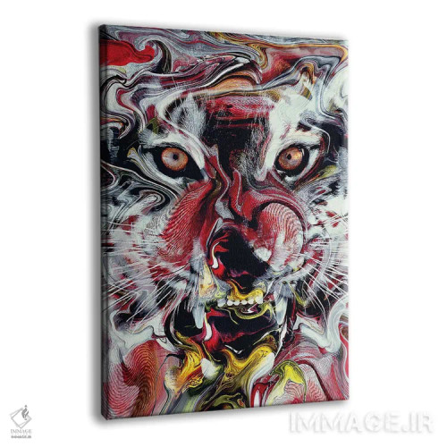 تابلو دکوراتیو ببر انتزاعی اثر ریزا پکر - نمای پرسپکتیو محصول