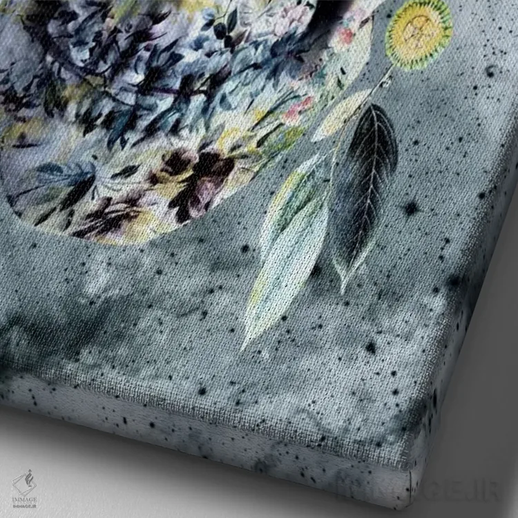 تابلو دکوراتیو یادگاری تو انسان هستی اثر ریزا پکر - نمای نزدیک بافت بوم