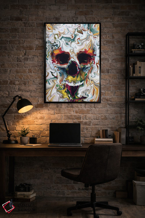 تابلو دکوراتیو جمجمه انتزاعی اثر ریزا پکر - D5B