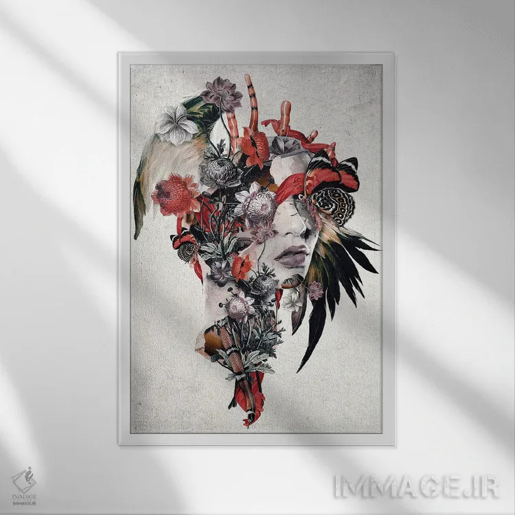 تابلو دکوراتیو زن سورئال اثر ریزا پکر - نمای قابدار سفید