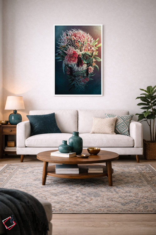 تابلو دکوراتیو جمجمه بازسازی II اثر ریزا پکر - D3W