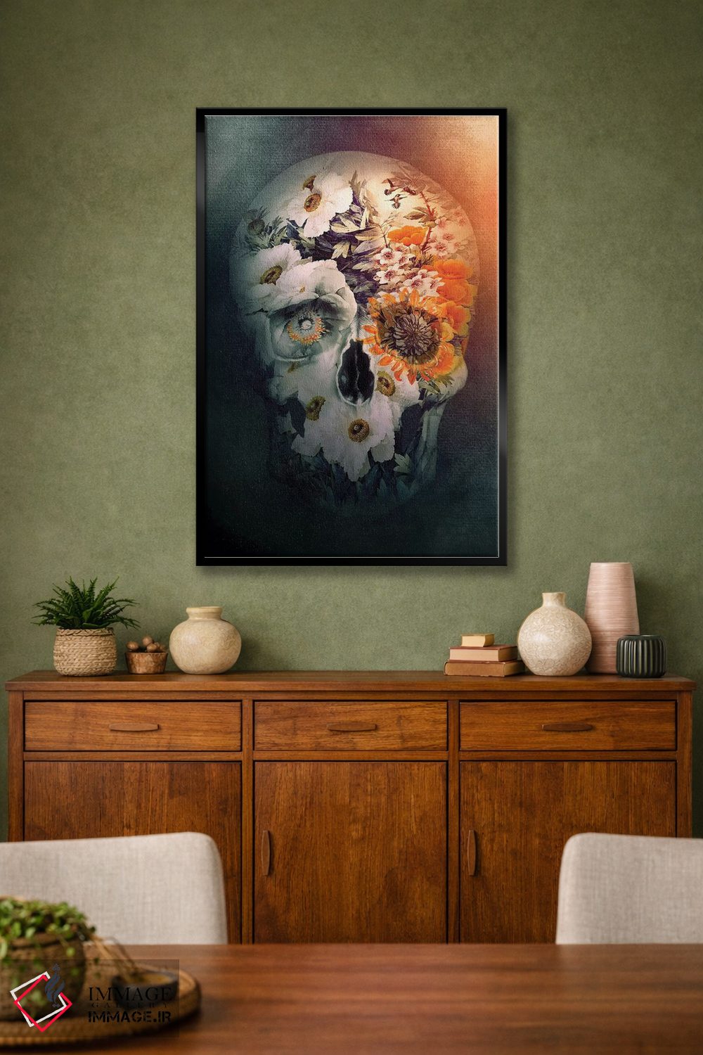 تابلو دکوراتیو طبیعت بی جان جمجمه اثر ریزا پکر - D3B