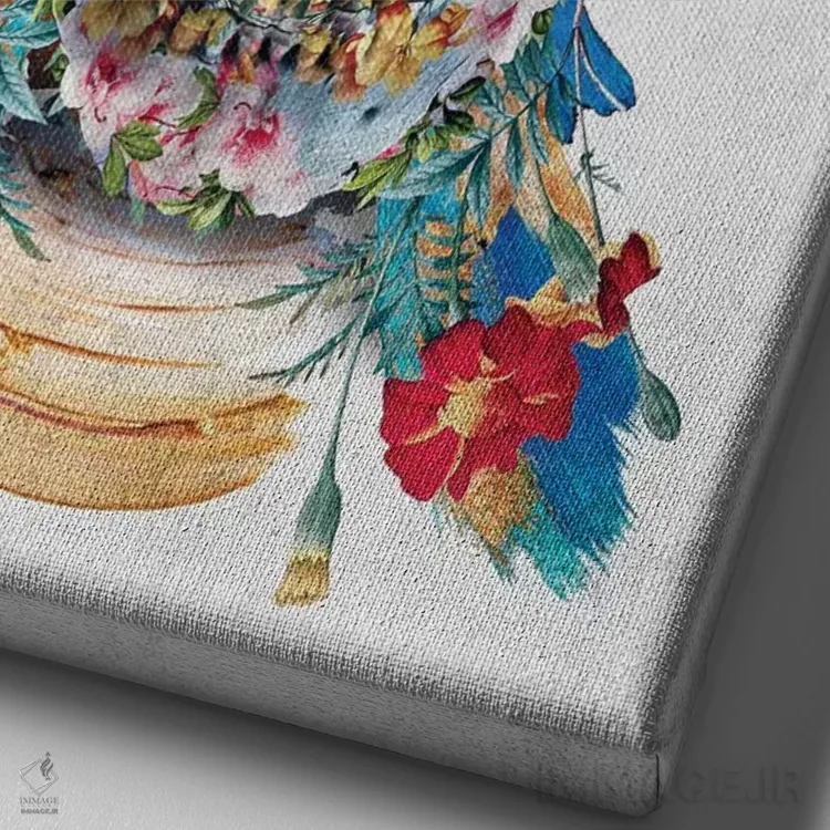 تابلو دکوراتیو زامبی اثر ریزا پکر - نمای نزدیک بافت بوم