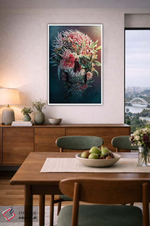 تابلو دکوراتیو جمجمه بازسازی II اثر ریزا پکر - D6W