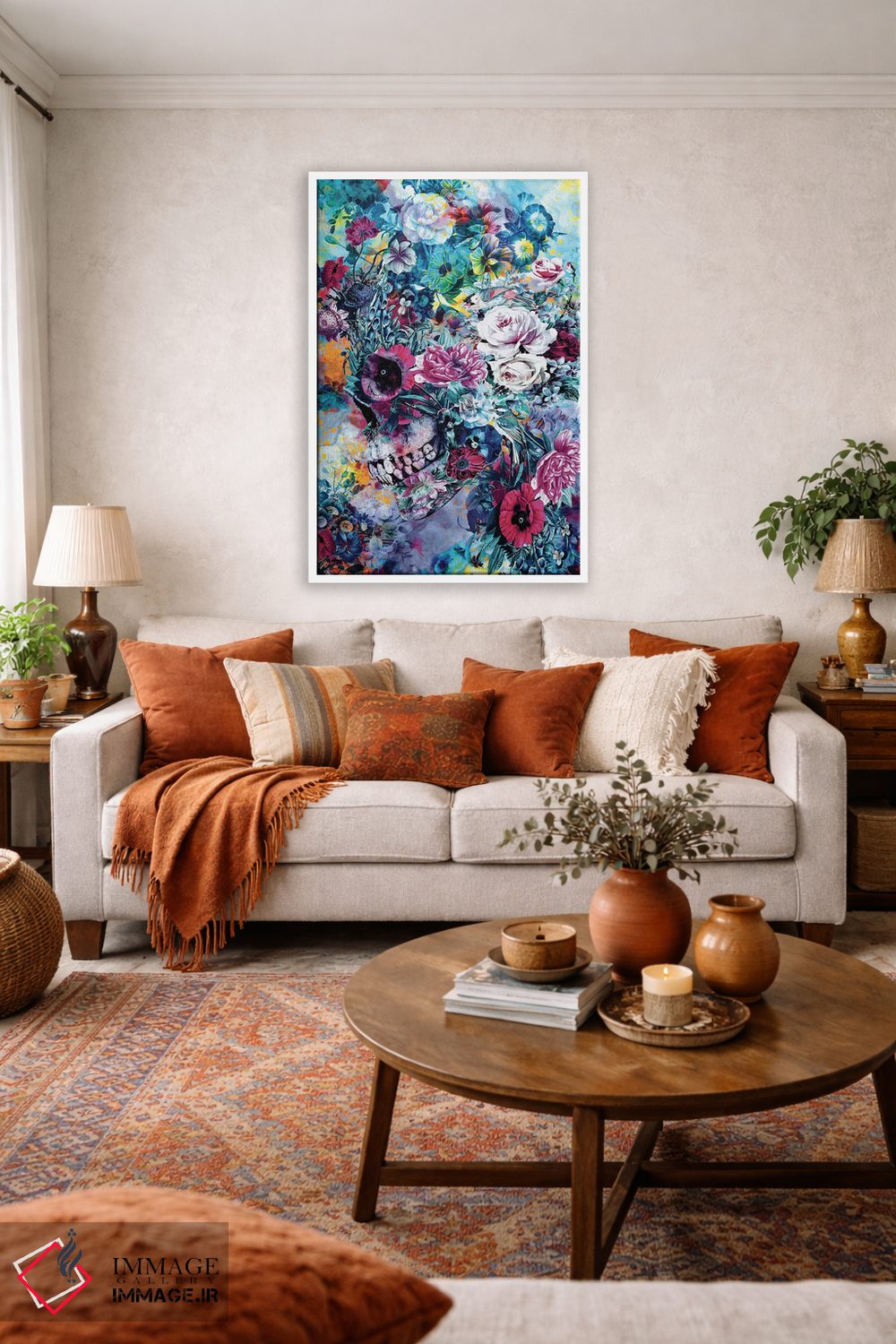 تابلو دکوراتیو جمجمه سورئال اثر ریزا پکر - D1W