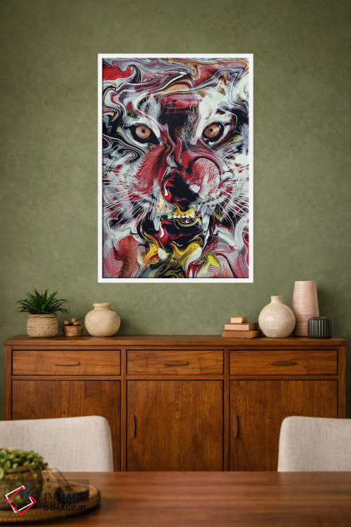 تابلو دکوراتیو ببر انتزاعی اثر ریزا پکر - D1W