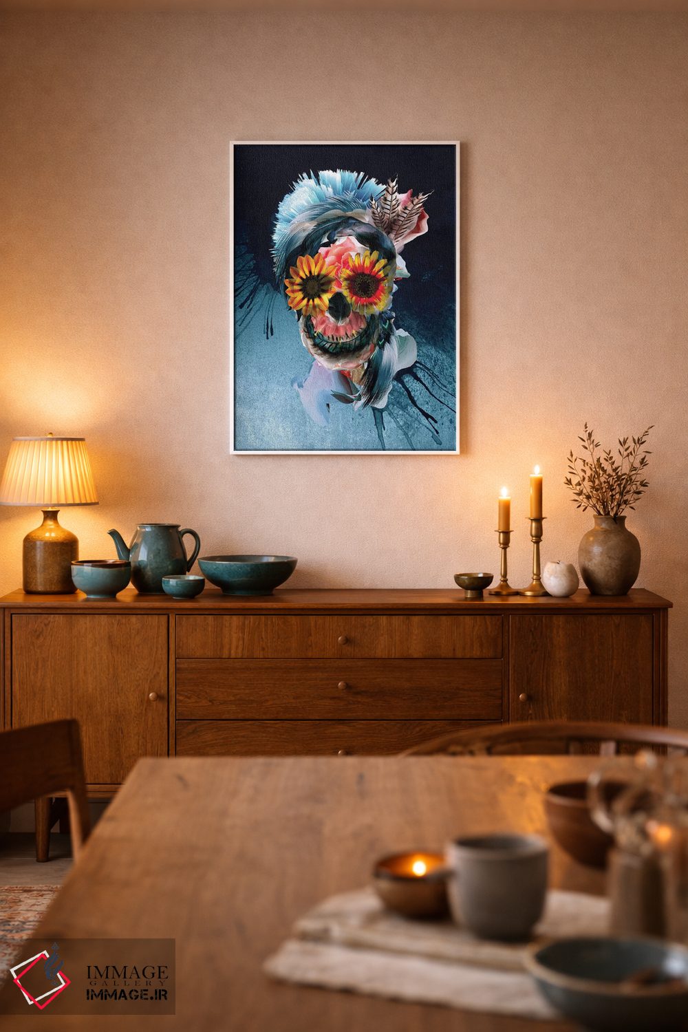 تابلو دکوراتیو زن جمجمه اثر ریزا پکر - D6W