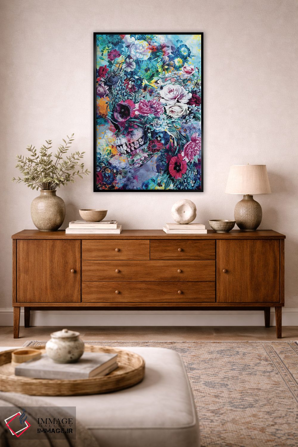 تابلو دکوراتیو جمجمه سورئال اثر ریزا پکر - D3B