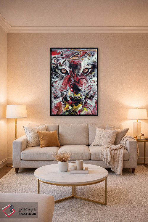 تابلو دکوراتیو ببر انتزاعی اثر ریزا پکر - D4B