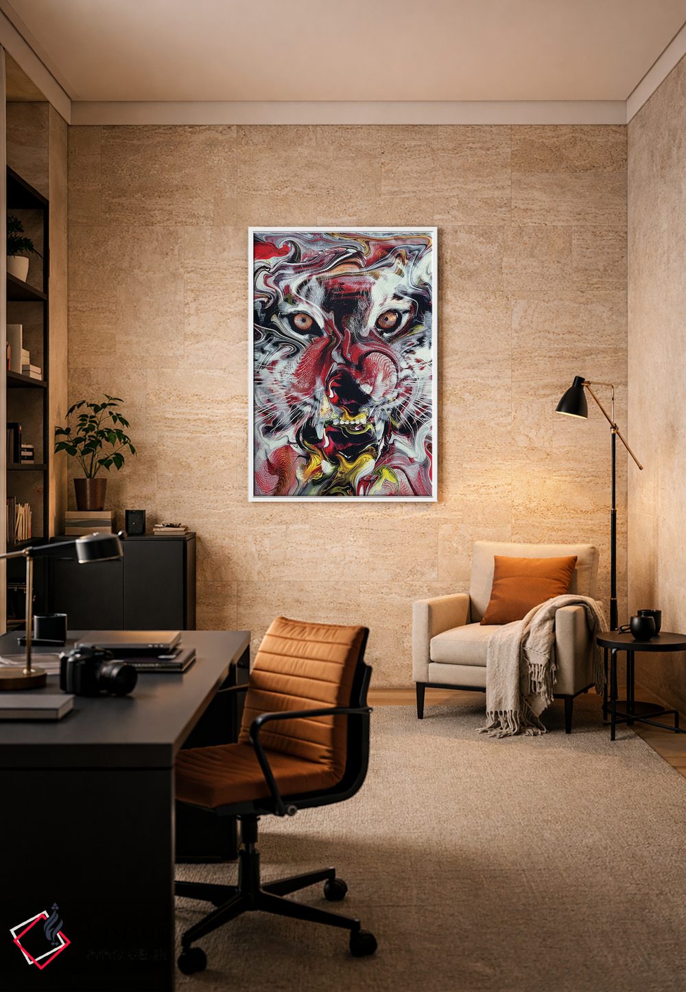 تابلو دکوراتیو ببر انتزاعی اثر ریزا پکر - D5W