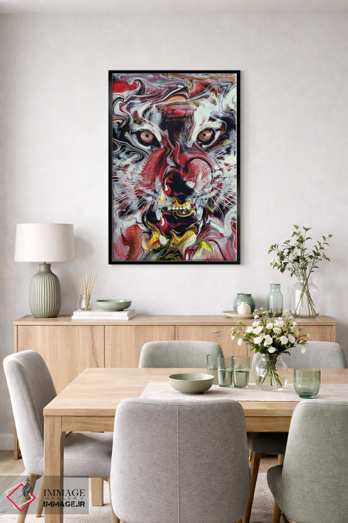 تابلو دکوراتیو ببر انتزاعی اثر ریزا پکر - D6B