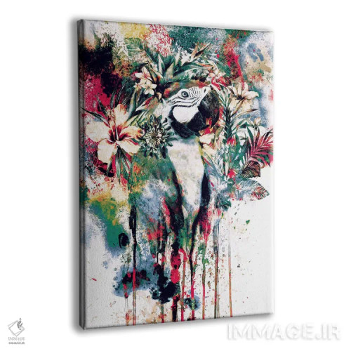 تابلو دکوراتیو طوطی اثر ریزا پکر - نمای پرسپکتیو محصول
