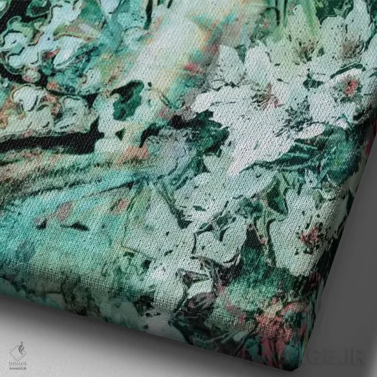 تابلو دکوراتیو کولا بری اثر ریزا پکر - نمای نزدیک بافت بوم