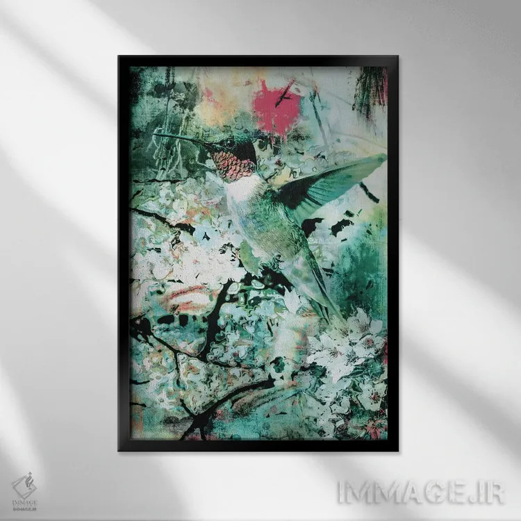 تابلو دکوراتیو کولا بری اثر ریزا پکر - نمای قابدار مشکی