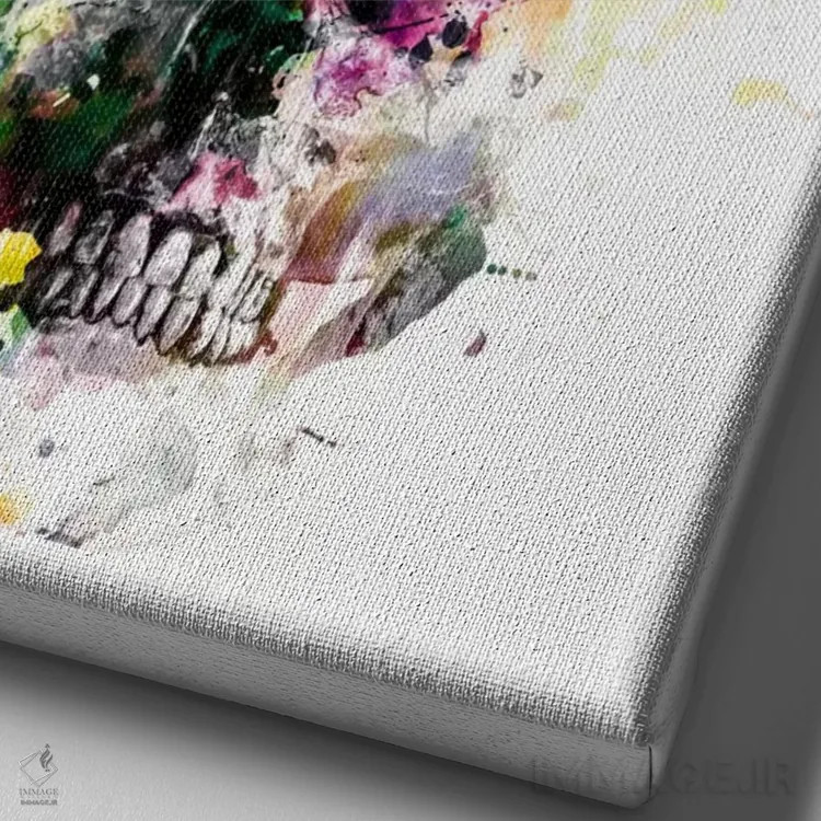 تابلو دکوراتیو طوطی ها II اثر ریزا پکر - نمای نزدیک بافت بوم