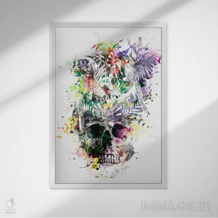 تابلو دکوراتیو طوطی ها II اثر ریزا پکر - نمای قابدار سفید