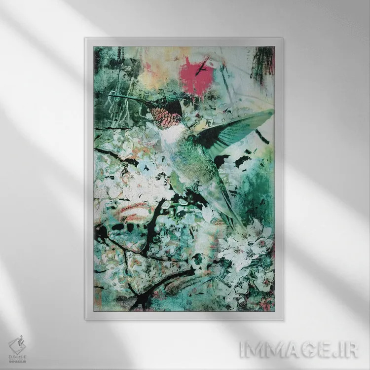 تابلو دکوراتیو کولا بری اثر ریزا پکر - نمای قابدار سفید