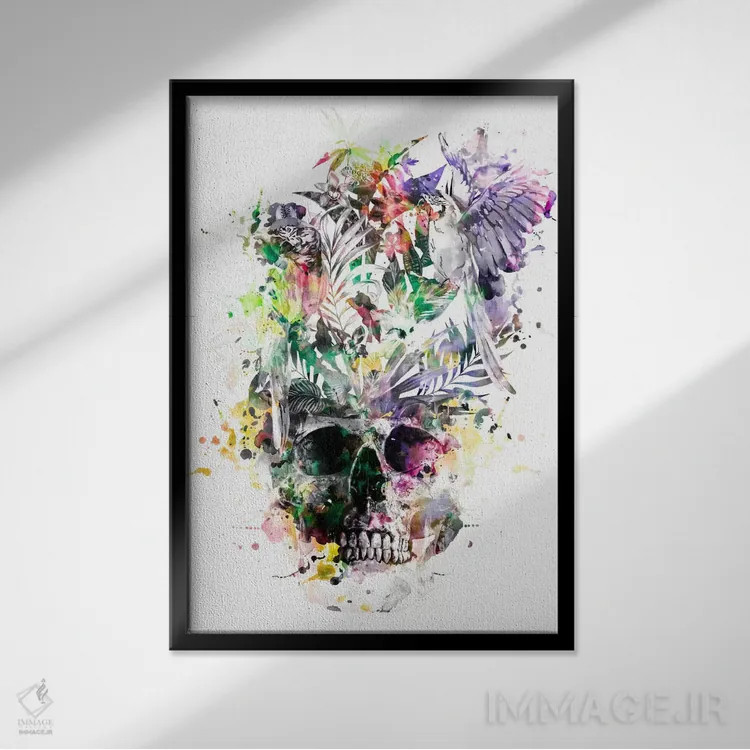 تابلو دکوراتیو طوطی ها II اثر ریزا پکر - نمای قابدار مشکی