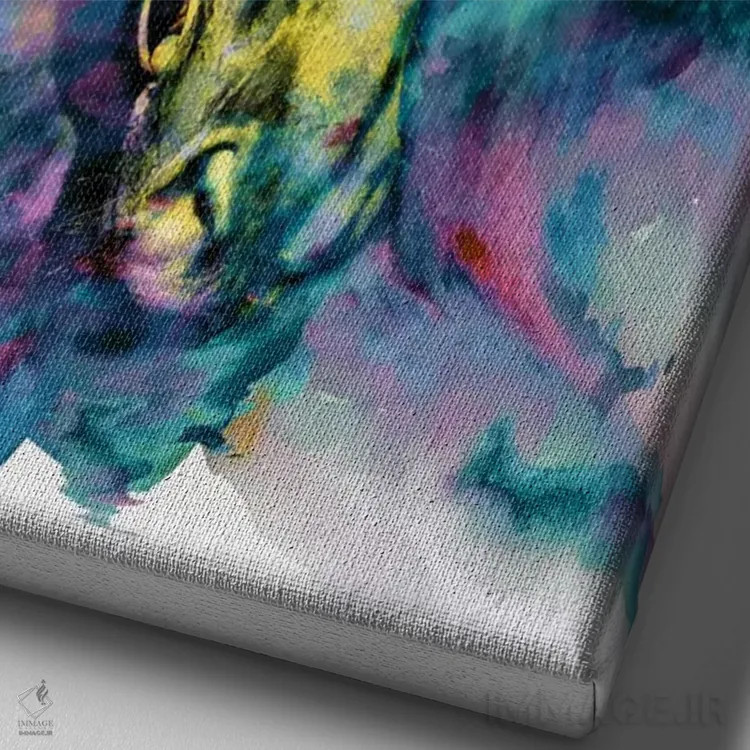 تابلو دکوراتیو زیبایی زنجیری اثر ریزا پکر - نمای نزدیک بافت بوم