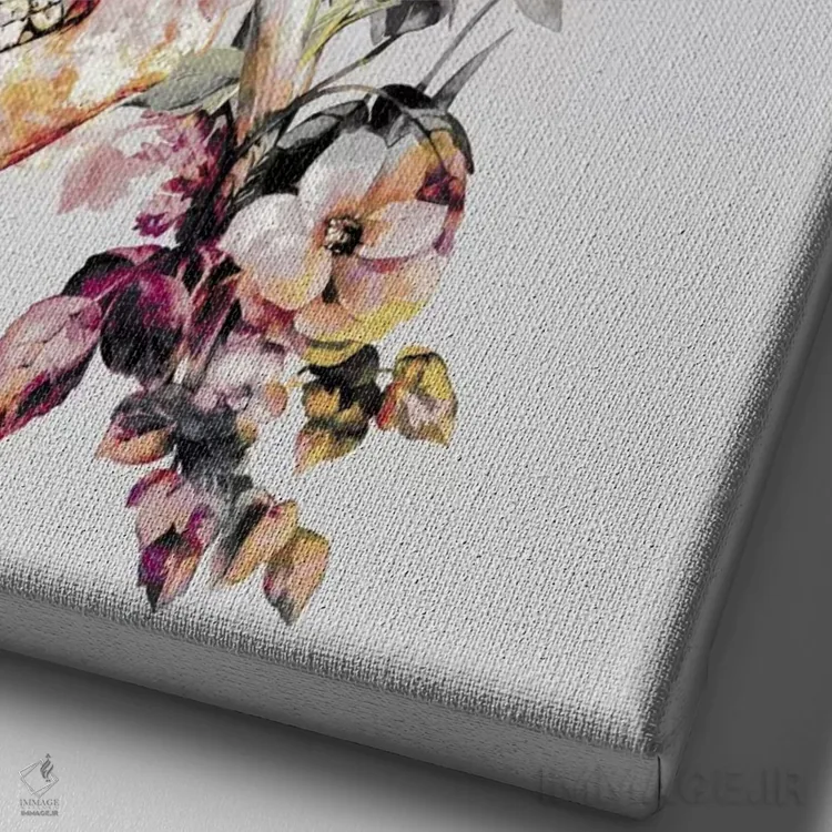 تابلو دکوراتیو XII اثر ریزا پکر - نمای نزدیک بافت بوم